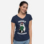 Merry Trashmas Xmas Raccoon-Womens-V-Neck-Tee-tobefonseca