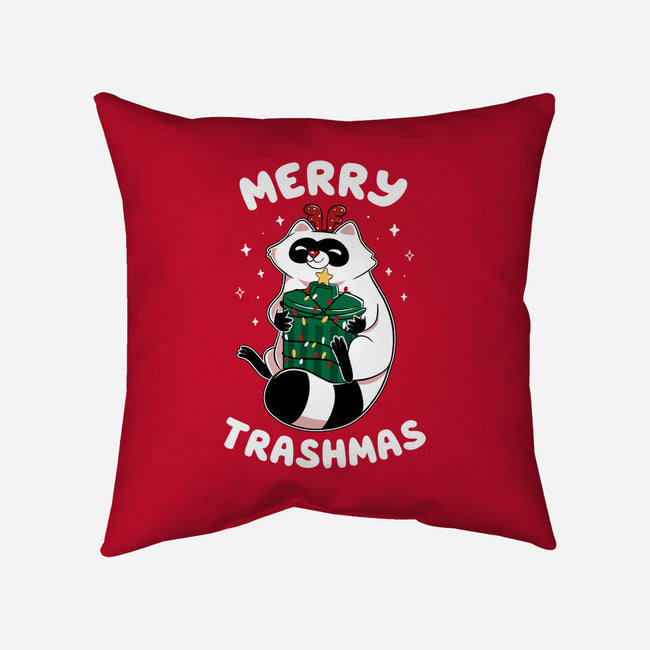 Merry Trashmas Xmas Raccoon-None-Removable Cover w Insert-Throw Pillow-tobefonseca