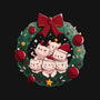 Kitty Garland Cat Christmas-Mens-Basic-Tee-tobefonseca