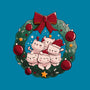 Kitty Garland Cat Christmas-None-Removable Cover w Insert-Throw Pillow-tobefonseca