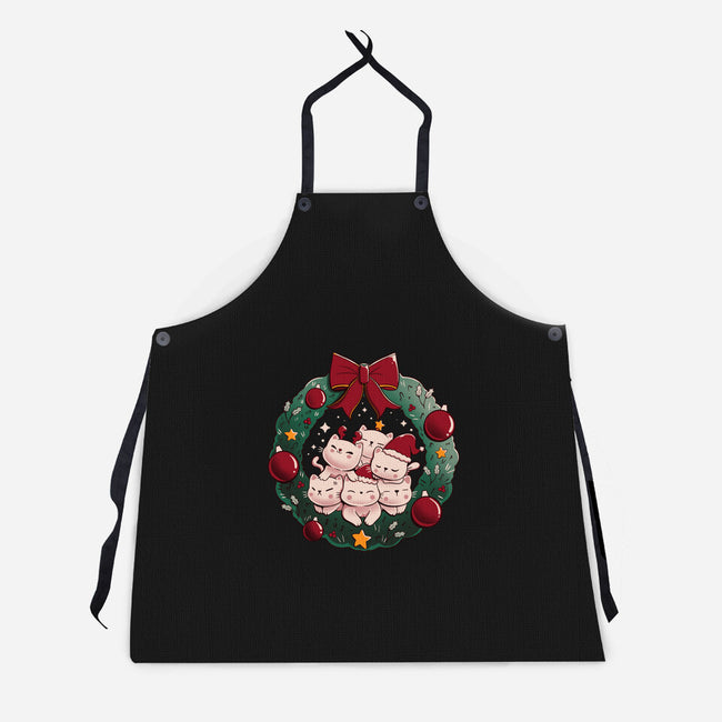 Kitty Garland Cat Christmas-Unisex-Kitchen-Apron-tobefonseca