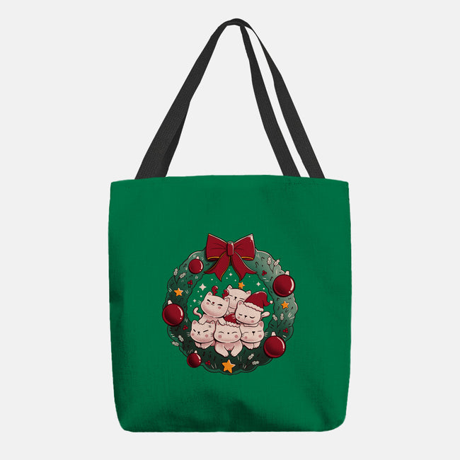 Kitty Garland Cat Christmas-None-Basic Tote-Bag-tobefonseca