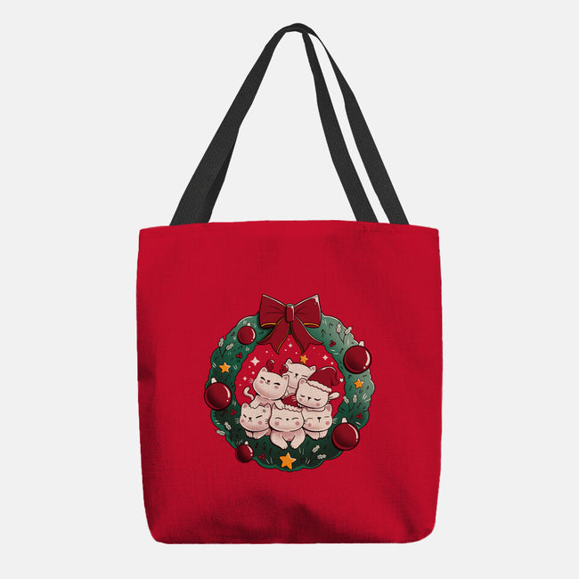 Kitty Garland Cat Christmas-None-Basic Tote-Bag-tobefonseca