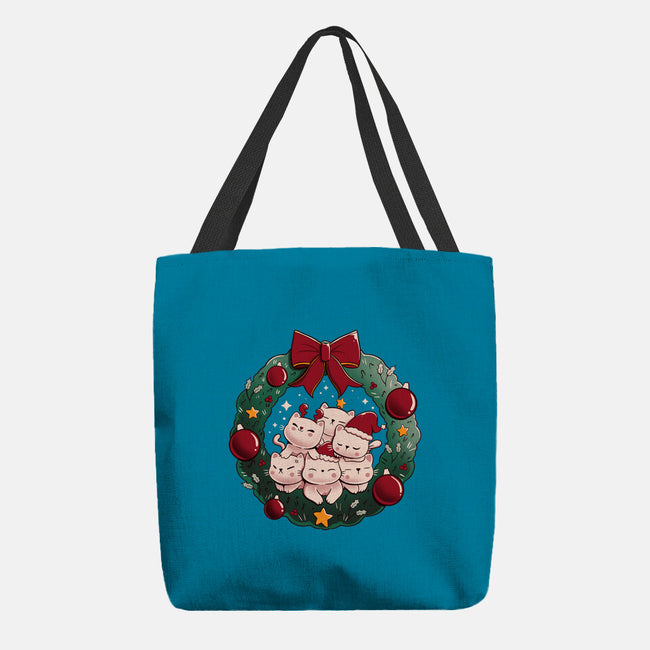 Kitty Garland Cat Christmas-None-Basic Tote-Bag-tobefonseca