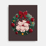 Kitty Garland Cat Christmas-None-Stretched-Canvas-tobefonseca