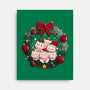 Kitty Garland Cat Christmas-None-Stretched-Canvas-tobefonseca