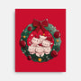 Kitty Garland Cat Christmas-None-Stretched-Canvas-tobefonseca