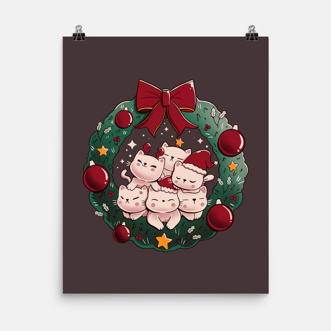 Kitty Garland Cat Christmas-None-Matte-Poster-tobefonseca