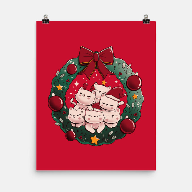 Kitty Garland Cat Christmas-None-Matte-Poster-tobefonseca