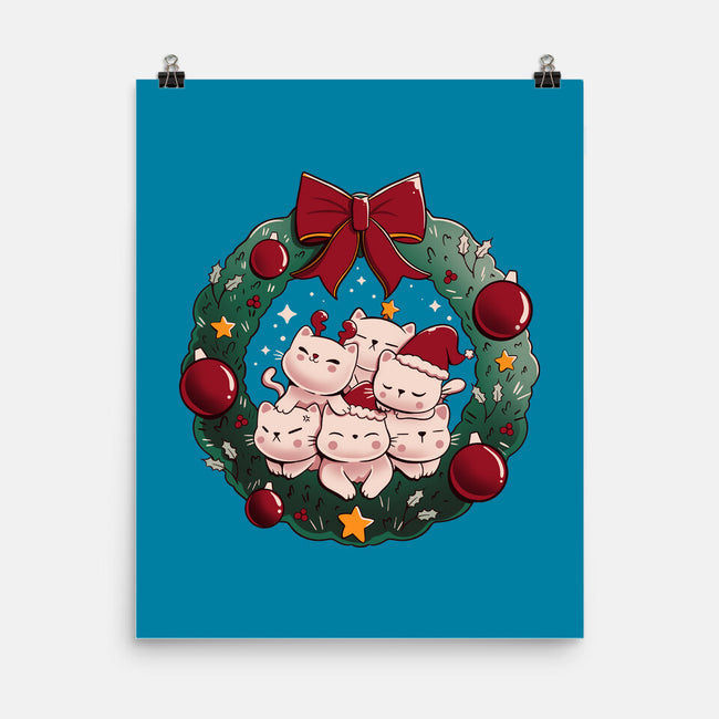 Kitty Garland Cat Christmas-None-Matte-Poster-tobefonseca