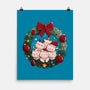 Kitty Garland Cat Christmas-None-Matte-Poster-tobefonseca