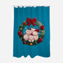 Kitty Garland Cat Christmas-None-Polyester-Shower Curtain-tobefonseca