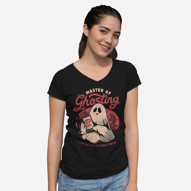 Master Of Ghosting-Womens-V-Neck-Tee-eduely