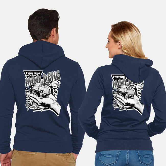 Pygmy Hippo Queen-Unisex-Zip-Up-Sweatshirt-palmstreet