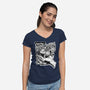 Pygmy Hippo Queen-Womens-V-Neck-Tee-palmstreet