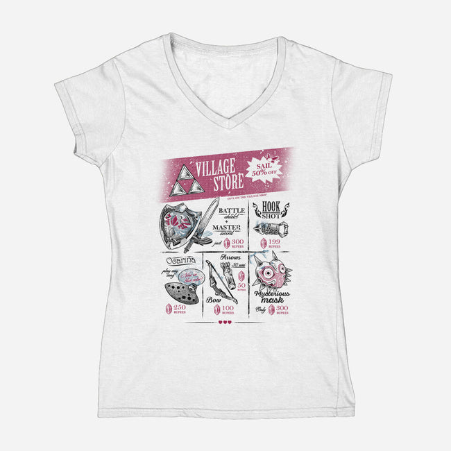 The Village Store-Womens-V-Neck-Tee-yumie