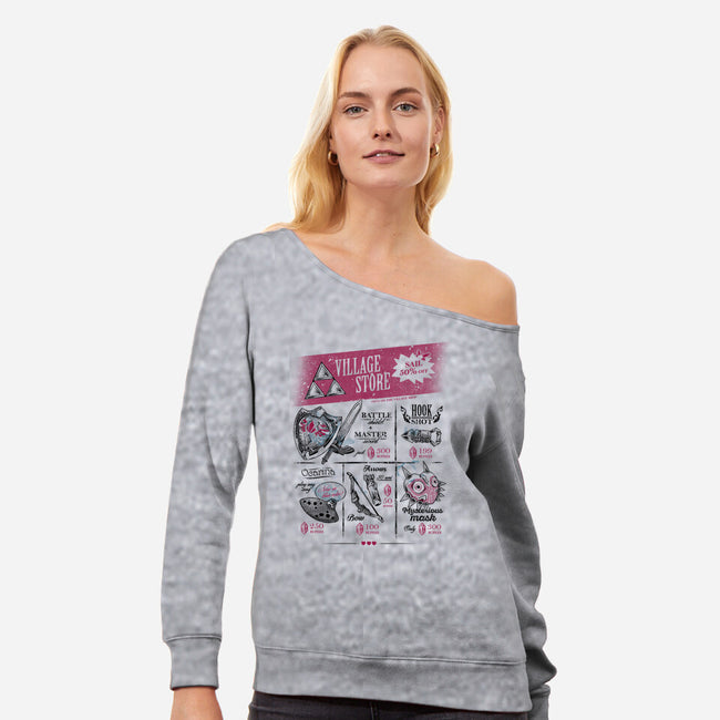 The Village Store-Womens-Off Shoulder-Sweatshirt-yumie