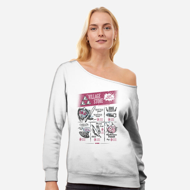 The Village Store-Womens-Off Shoulder-Sweatshirt-yumie