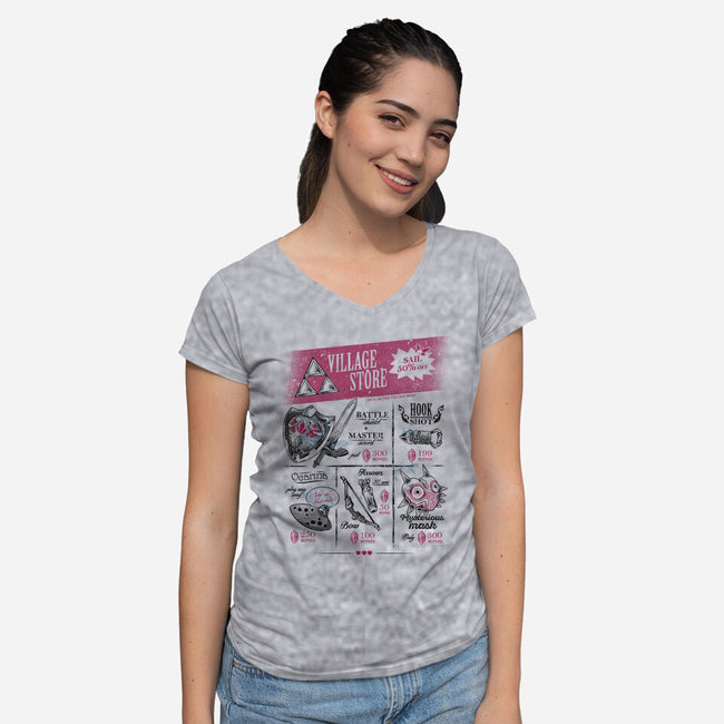 The Village Store-Womens-V-Neck-Tee-yumie