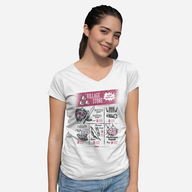 The Village Store-Womens-V-Neck-Tee-yumie