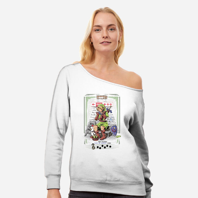 Zelda Sad Song-Womens-Off Shoulder-Sweatshirt-yumie