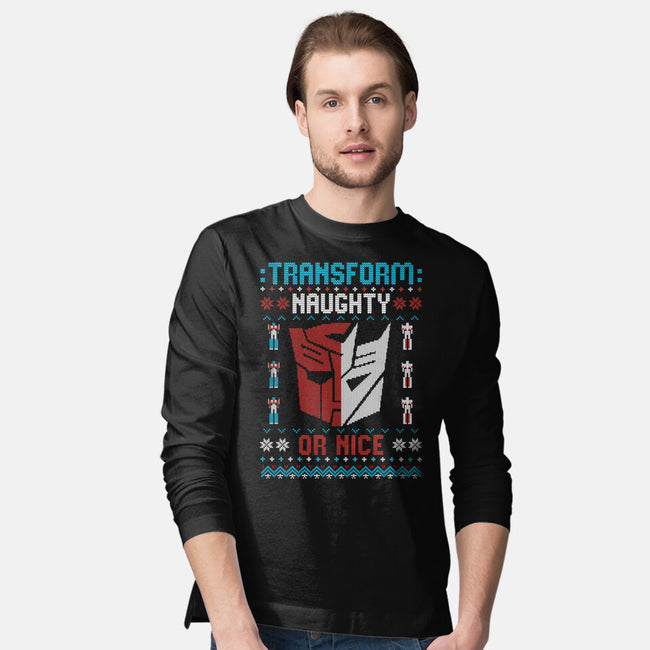 Transform Naughty Or Nice-Mens-Long Sleeved-Tee-NMdesign