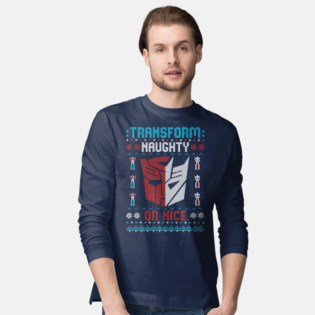 Transform Naughty Or Nice-Mens-Long Sleeved-Tee-NMdesign