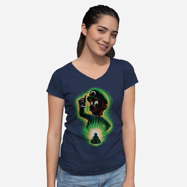 Green Bro Racing-Womens-V-Neck-Tee-rmatix