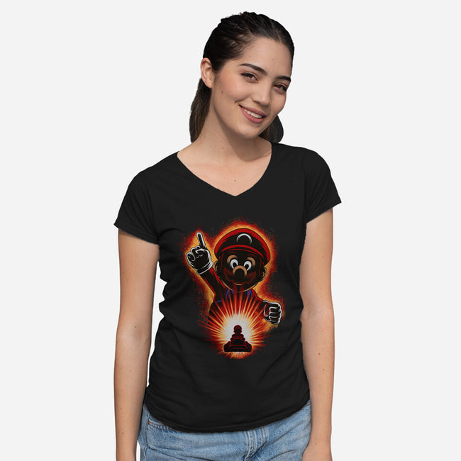 Red Bro Racing-Womens-V-Neck-Tee-rmatix