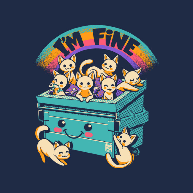 Dumpster On Fire I'm Fine Cat-Womens-Basic-Tee-worlddominationforcats