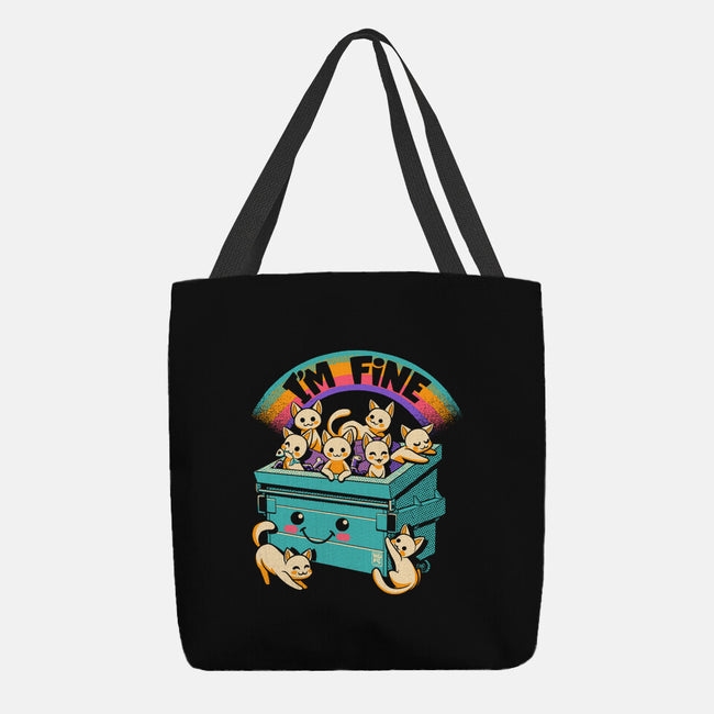 Dumpster On Fire I'm Fine Cat-None-Basic Tote-Bag-worlddominationforcats