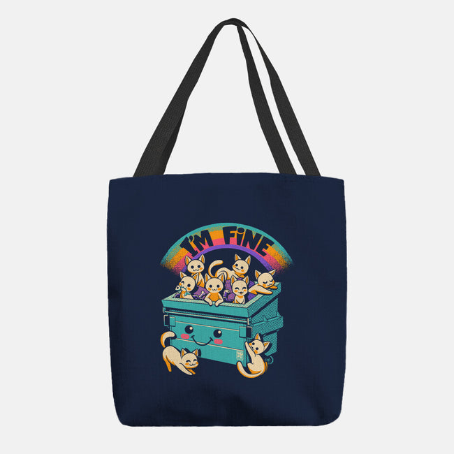 Dumpster On Fire I'm Fine Cat-None-Basic Tote-Bag-worlddominationforcats