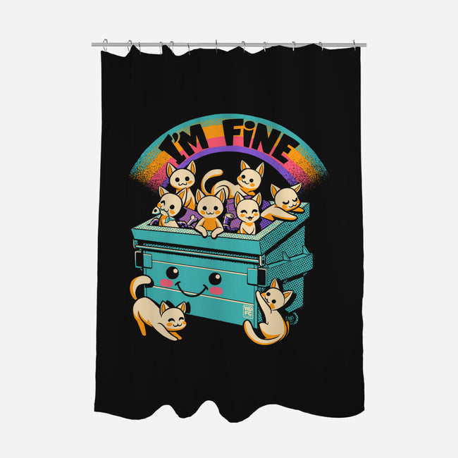 Dumpster On Fire I'm Fine Cat-None-Polyester-Shower Curtain-worlddominationforcats