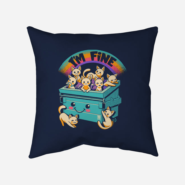 Dumpster On Fire I'm Fine Cat-None-Removable Cover w Insert-Throw Pillow-worlddominationforcats