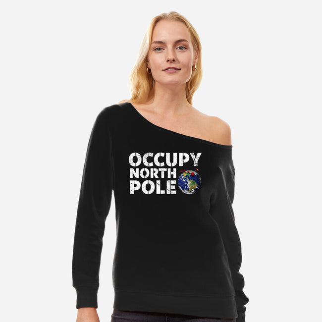 Occupy North Pole-Womens-Off Shoulder-Sweatshirt-Boggs Nicolas