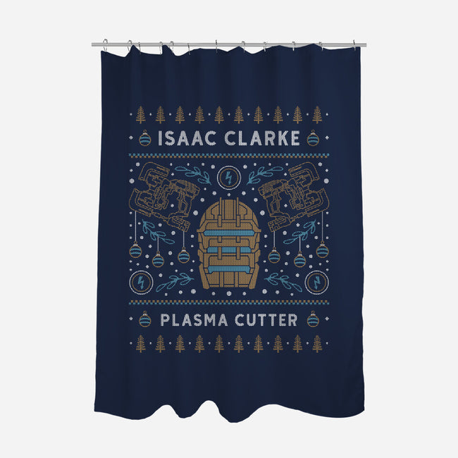 Isaac Clarke Ugly Sweater-None-Polyester-Shower Curtain-LAGELANTEE