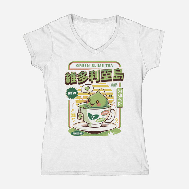 Ramuramu Valley Green Tea-Womens-V-Neck-Tee-LAGELANTEE