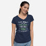 Here For The Food-Womens-V-Neck-Tee-NMdesign