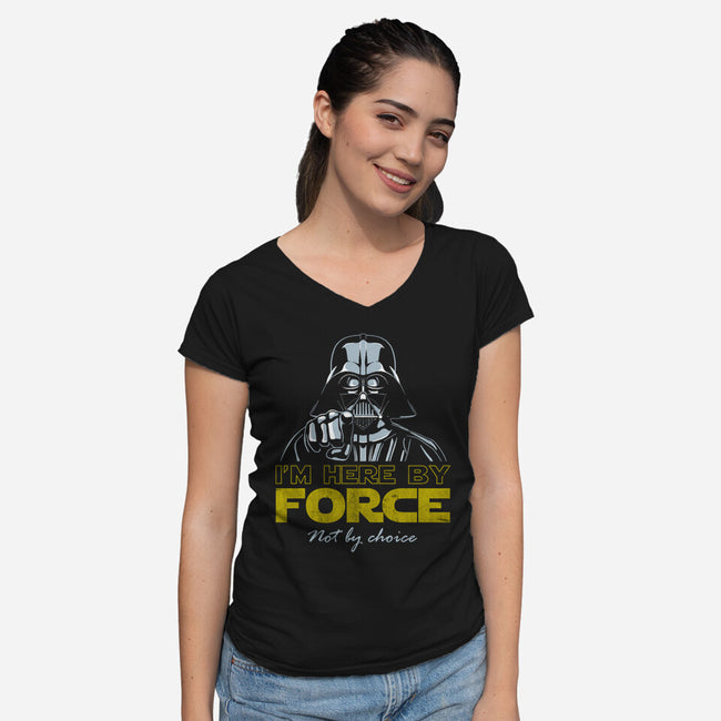 Here By Force-Womens-V-Neck-Tee-NMdesign