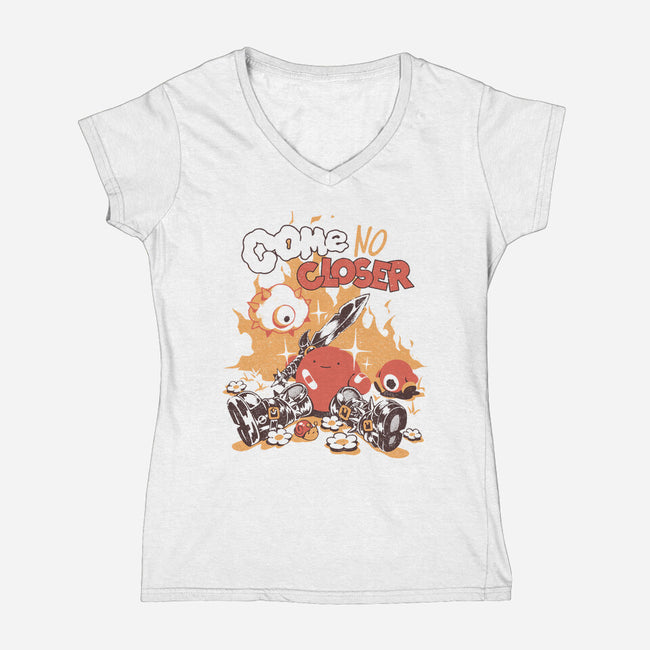 Come No Closer-Womens-V-Neck-Tee-ilustrata