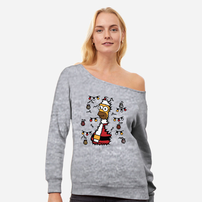 A Christmas Bush-Womens-Off Shoulder-Sweatshirt-SuperEdu