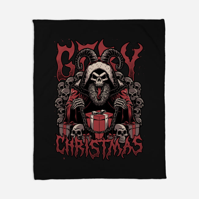 Gory Christmas Krampus-None-Fleece-Blanket-Studio Mootant