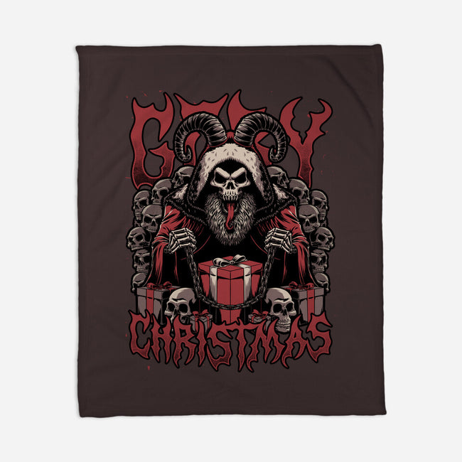 Gory Christmas Krampus-None-Fleece-Blanket-Studio Mootant