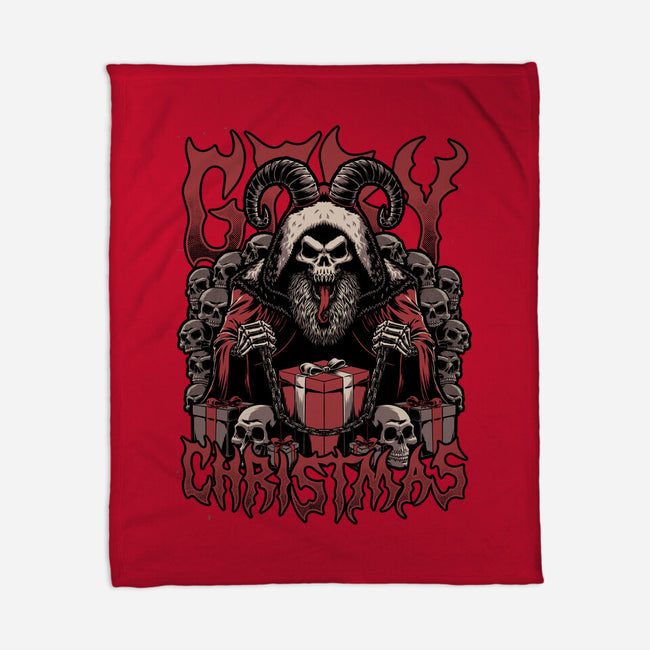 Gory Christmas Krampus-None-Fleece-Blanket-Studio Mootant