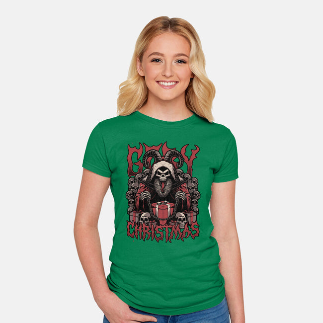 Gory Christmas Krampus-Womens-Fitted-Tee-Studio Mootant