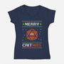 RPG Critmas-Womens-V-Neck-Tee-Studio Mootant