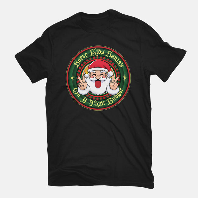 Santa's On A Tight Budget-Womens-Basic-Tee-Whimsical Thinker