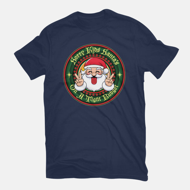 Santa's On A Tight Budget-Mens-Basic-Tee-Whimsical Thinker