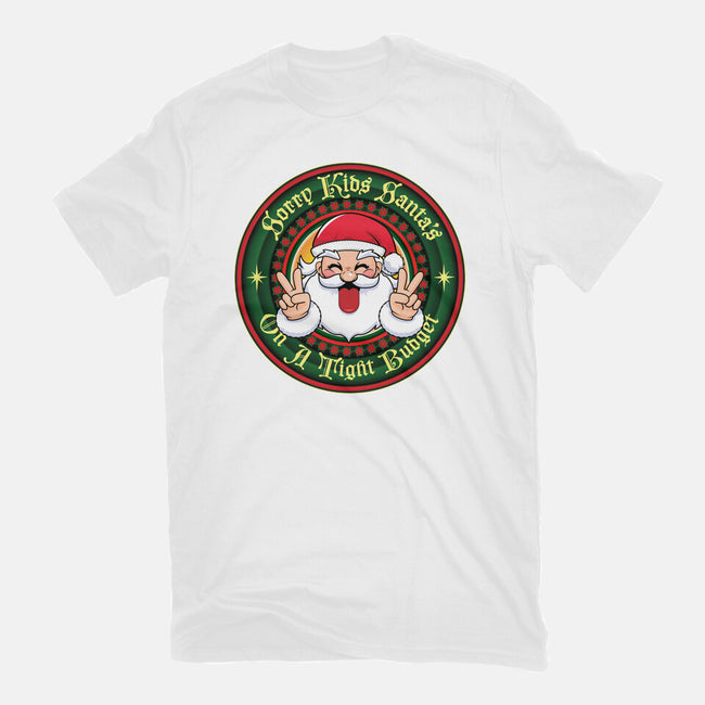 Santa's On A Tight Budget-Womens-Basic-Tee-Whimsical Thinker