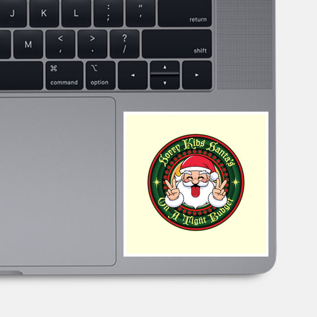 Santa's On A Tight Budget-None-Glossy-Sticker-Whimsical Thinker